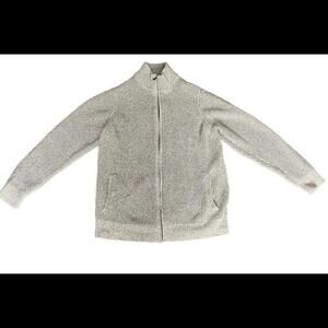L.L. Bean Light Gray Full-Zip Knit Sweater